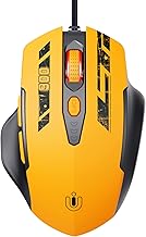 Uineer Souris avec Fil,Design Ergonomique, jusqu'à 7200 DPI réglable avec 6 Boutons, Souris d'ordinateur pour PC Portable, Plug & Play, Jaune Mat