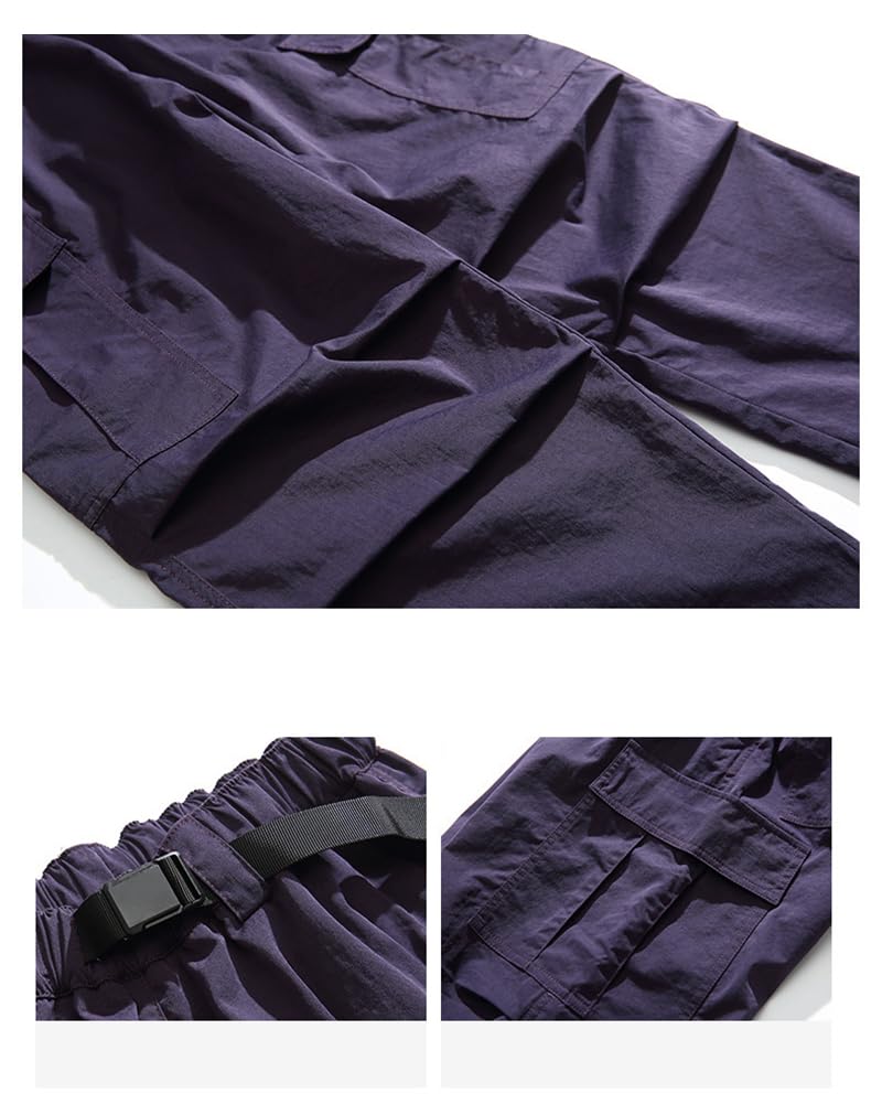 DAIHAN Unisex Multibolsillos Funcionales Pantalones Cargo de Trekking de Ligeros Pantalones Tácticos Militares de Trabajo con Cintura Ajustable