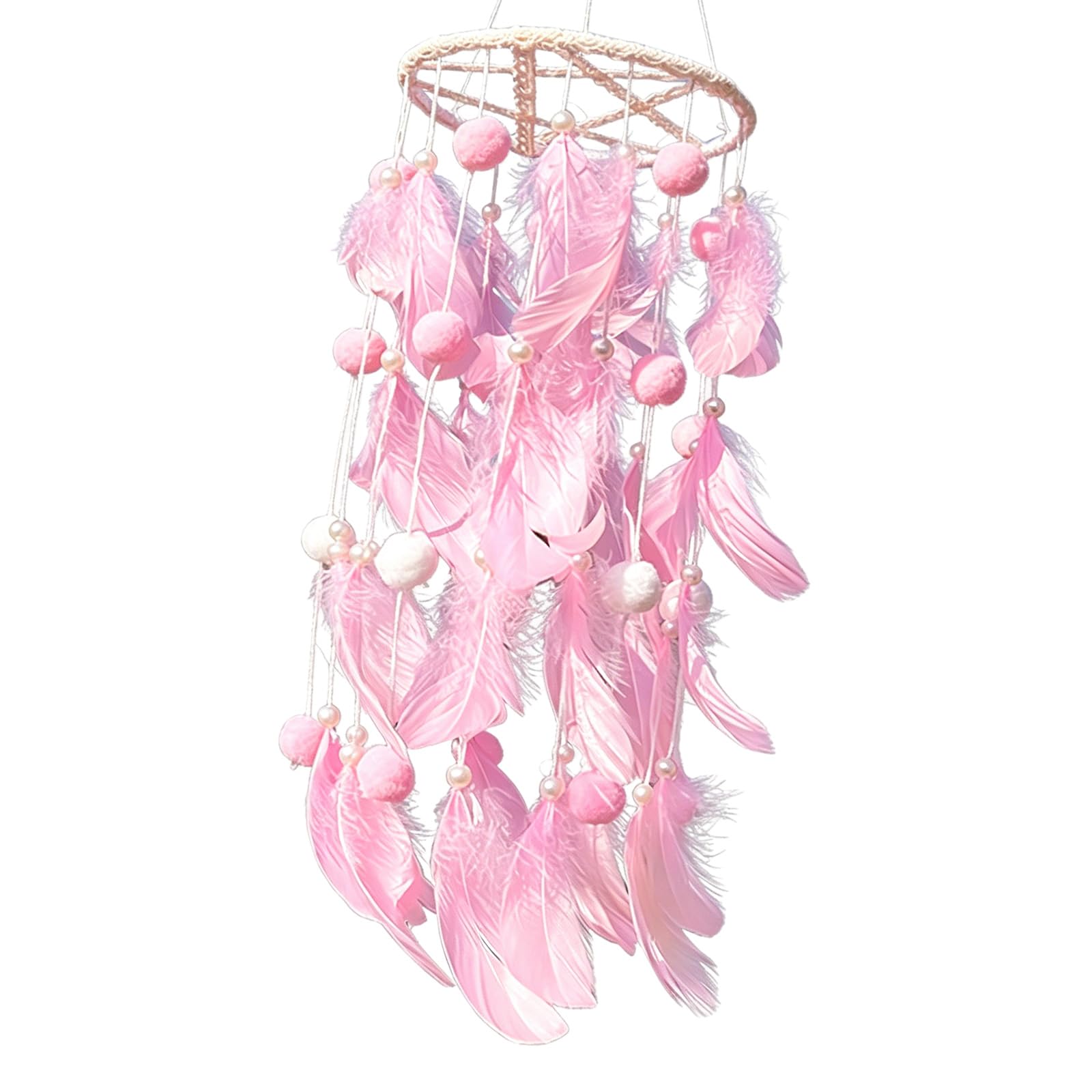 Large Dream Catchers with Natural Feathered Hanging Ornament for Living Room Home Decors and Gift Giving Nursery Room Decors