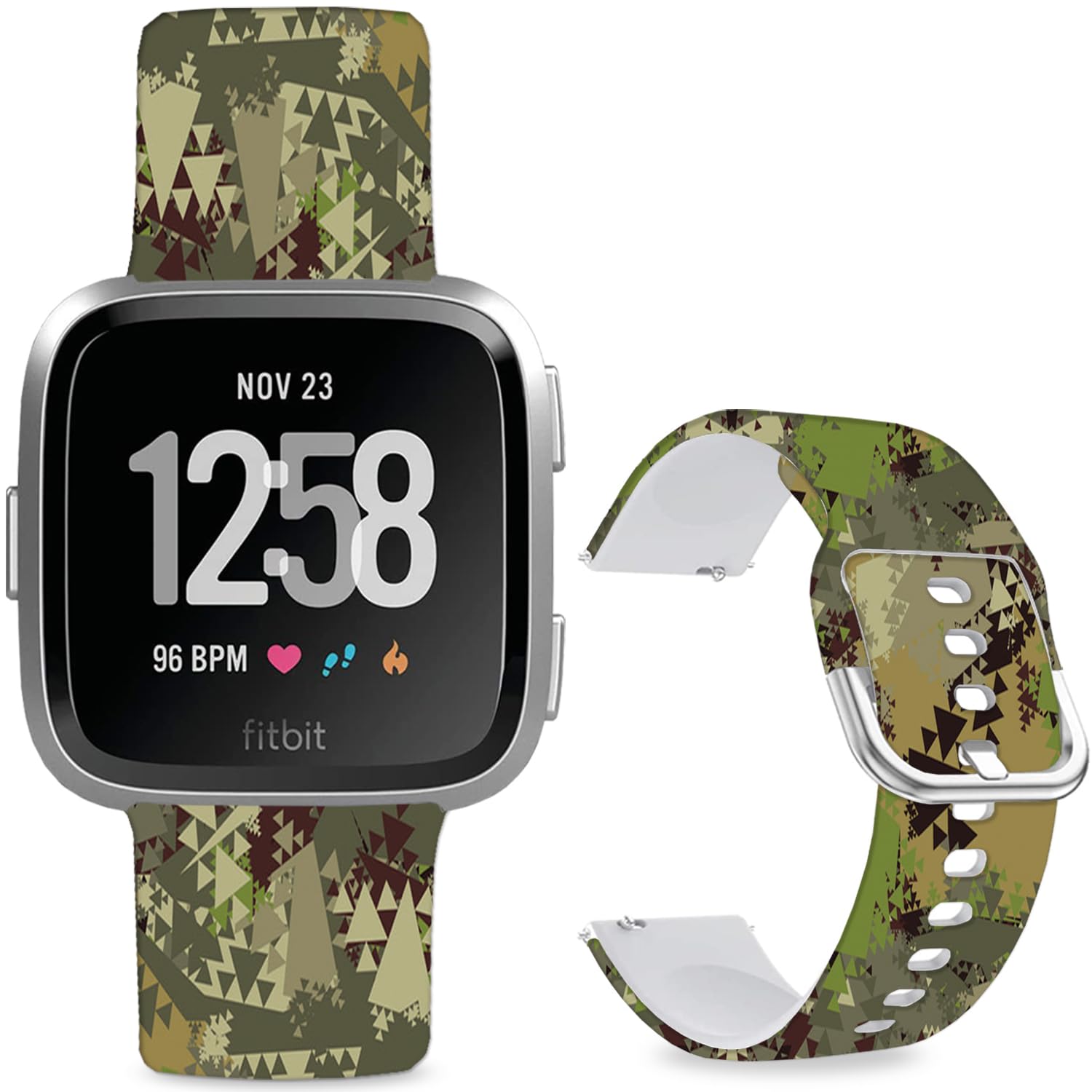 Leotop Pattern Printed Soft Silicone Replacement Bands Compatible with Fitbit Versa/Fitbit Versa 2 for Women Men Teens. (Water Green) — image 1