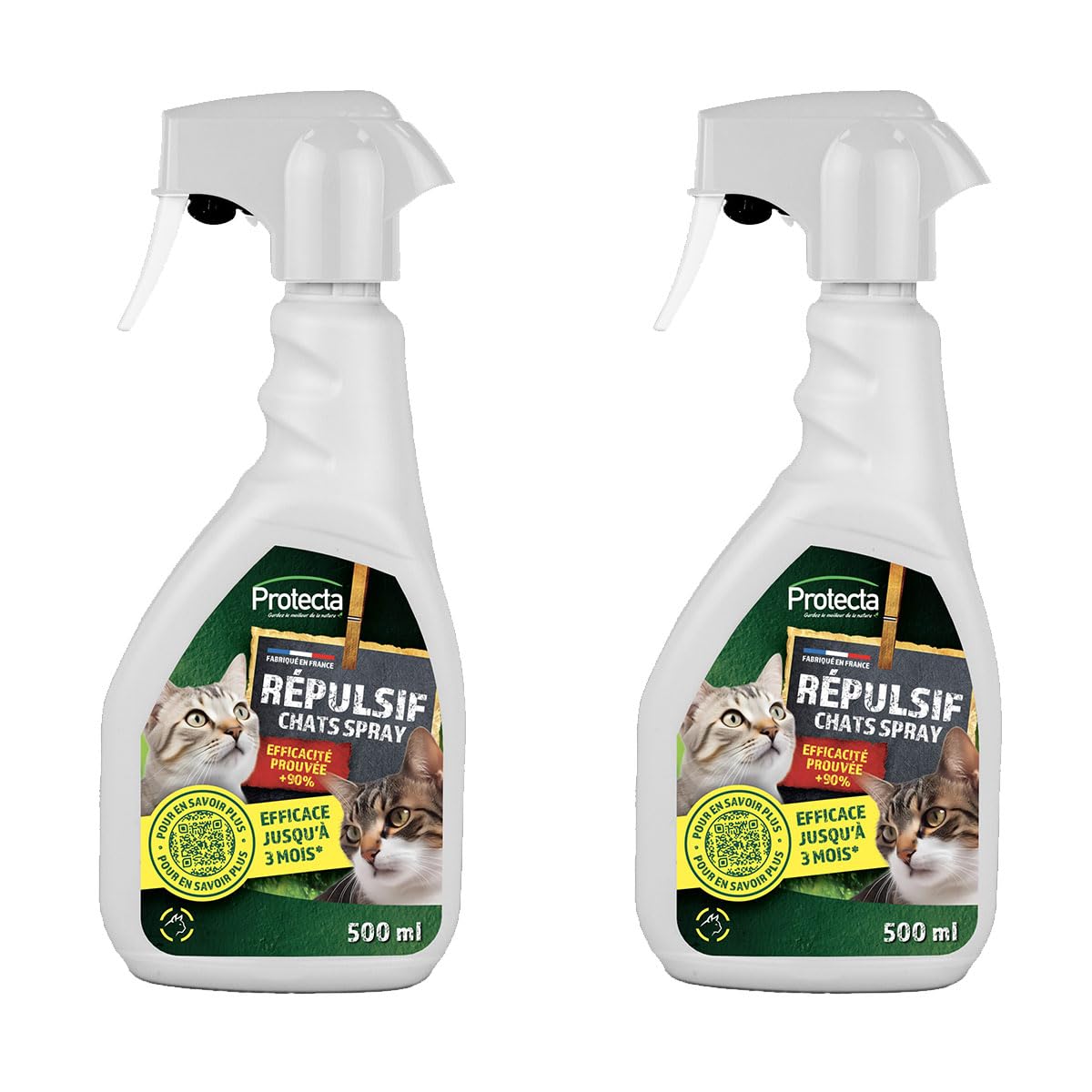 NUISIPRO - Répulsif Chats Intérieur & Extérieur - Lot de 2 - Spray Puissant