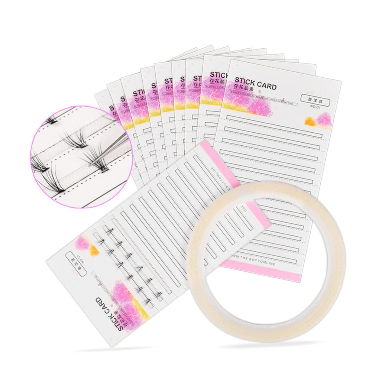 Angoily 10pcs Lash Storage Cards Graft Eyelash Holder Lash Glue Cards Eyelash Container for Extensions Supplies