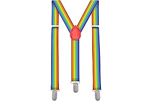 Rainbow Printed Suspenders for Men, Women, Kids, Adjustable Elastic Y-Shape Suspender