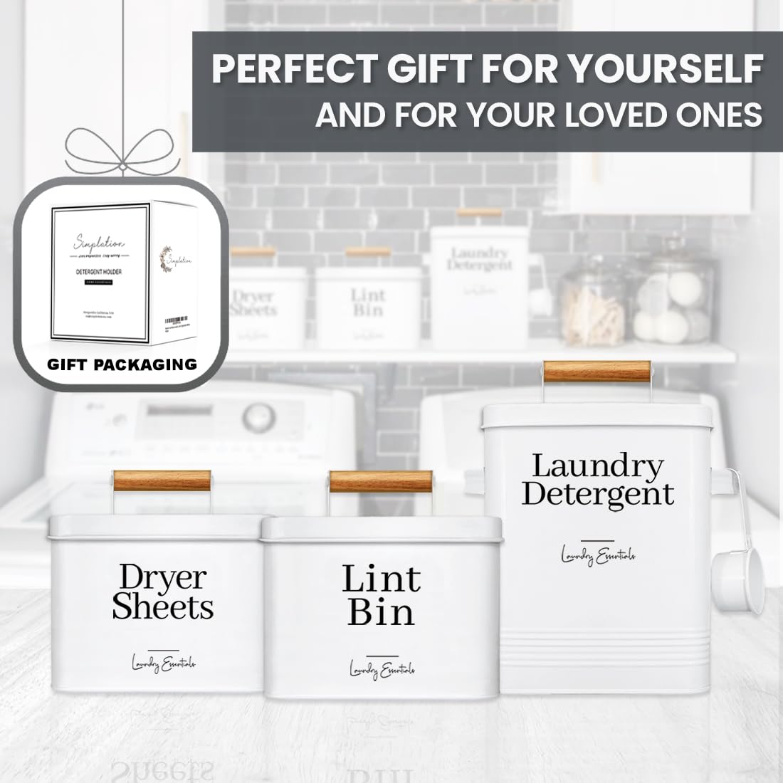 Modern Farmhouse Lint Bin - Laundry Room Decor -6