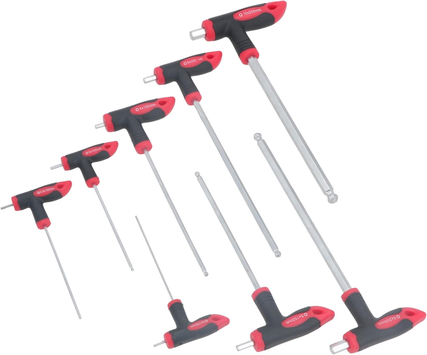 8pc Metric MM Hex Allen Key T Bar Handle Set with Ball Ends Ended 2mm - 10mm