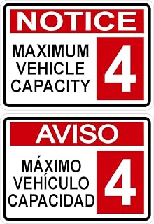 StickerTalk Vehicle Maximum Occupancy 4 Stickers,