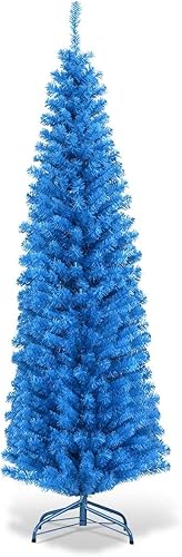 CHEFJOY - Árbol de Navidad de 6 pies árbol de Navidad artificial delgado con 520 puntas de ramas de PVC árbol de Navidad delgado con base de soporte