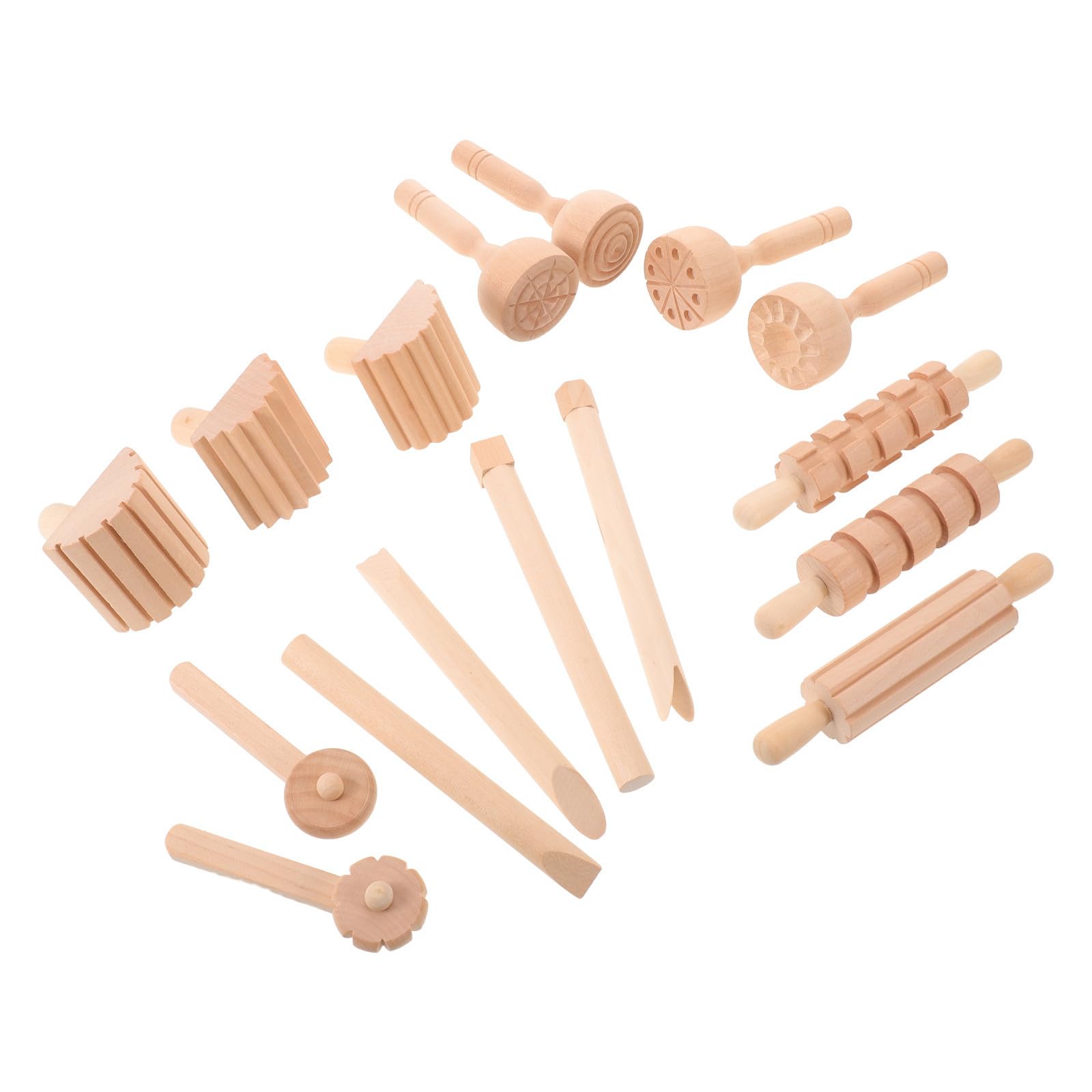 SUPVOX Outils en Bois pour Pâte à Modeler Garçon et Filles 1 Set Khaki