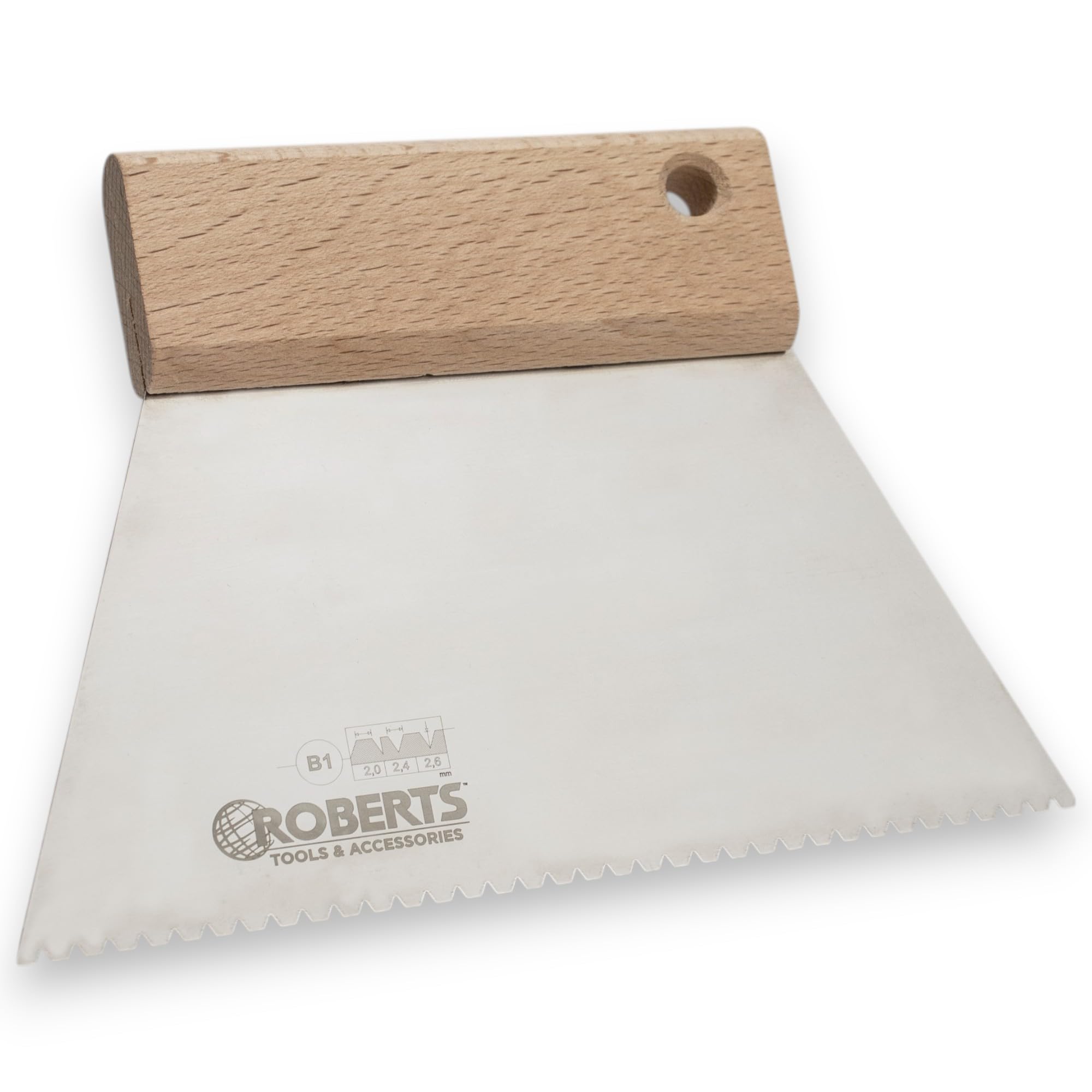 Project DIY® V-Notch Wood Flooring Adhesive Trowel – B1 for Wood Glue Application – Compatible with Bona, Osmo, Kahrs, Junckers, Rewmar, Sika, Lecol (B1 Adhesive Spreader (18cm Wide)