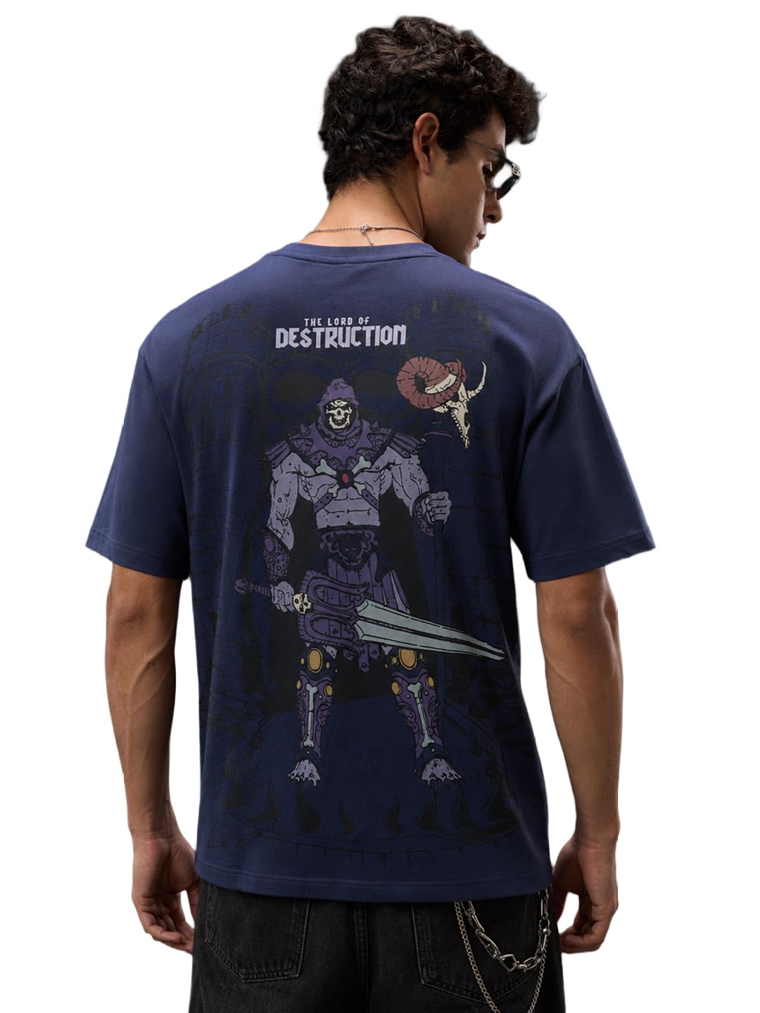 the souled store He-Man: Master Men and Boys Short Sleeves Round Neck Graphic Printed Casual Lightweight Drop Shoulder Streetwear Trendy Oversized T-Shirts-picture-33