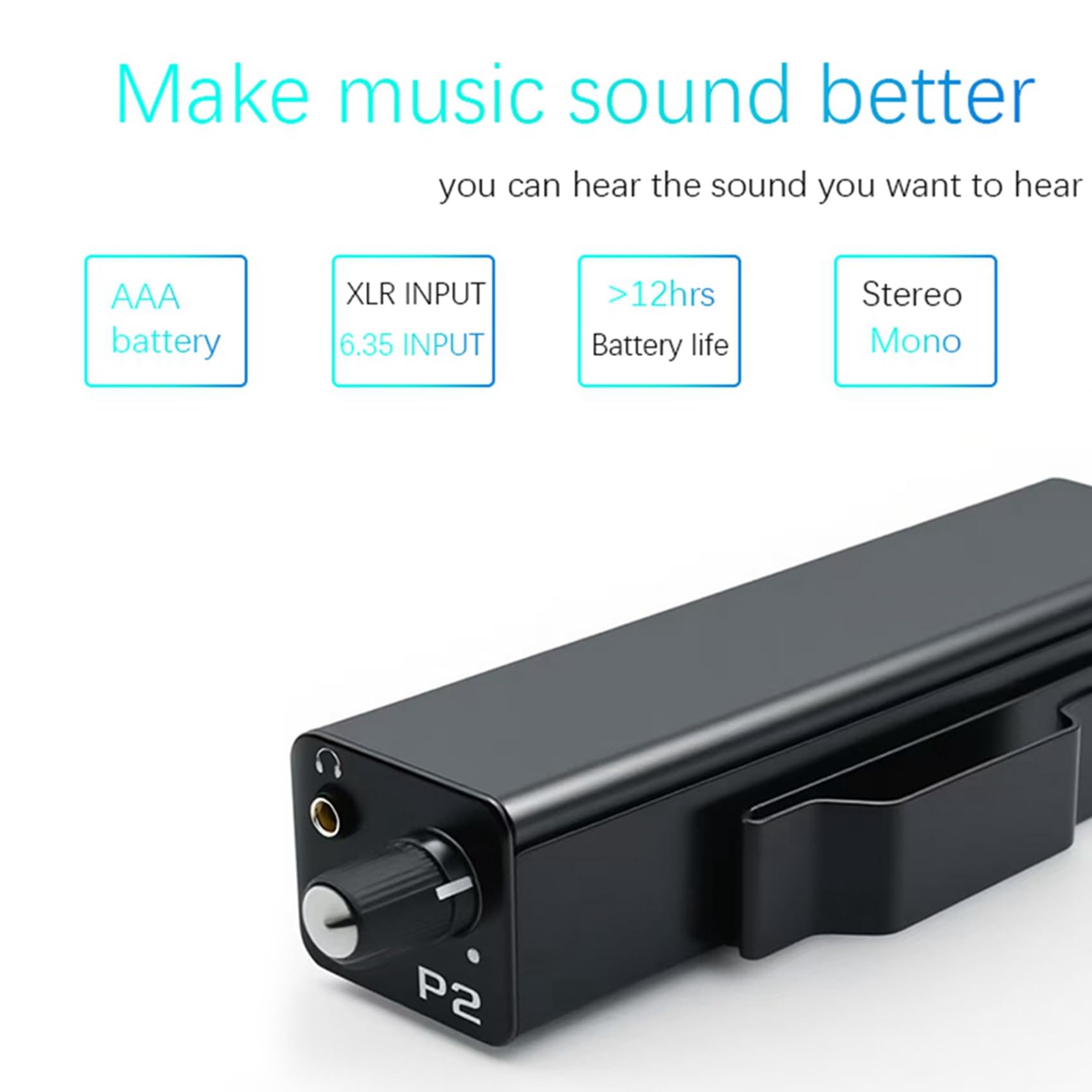 3X Amplificador de Auriculares P2, para Usar en Carretera, con Conmutación Instantánea Estéreo/Mono y Circuito de Ruido Ultrabajo para Bateristas y Cantantes en