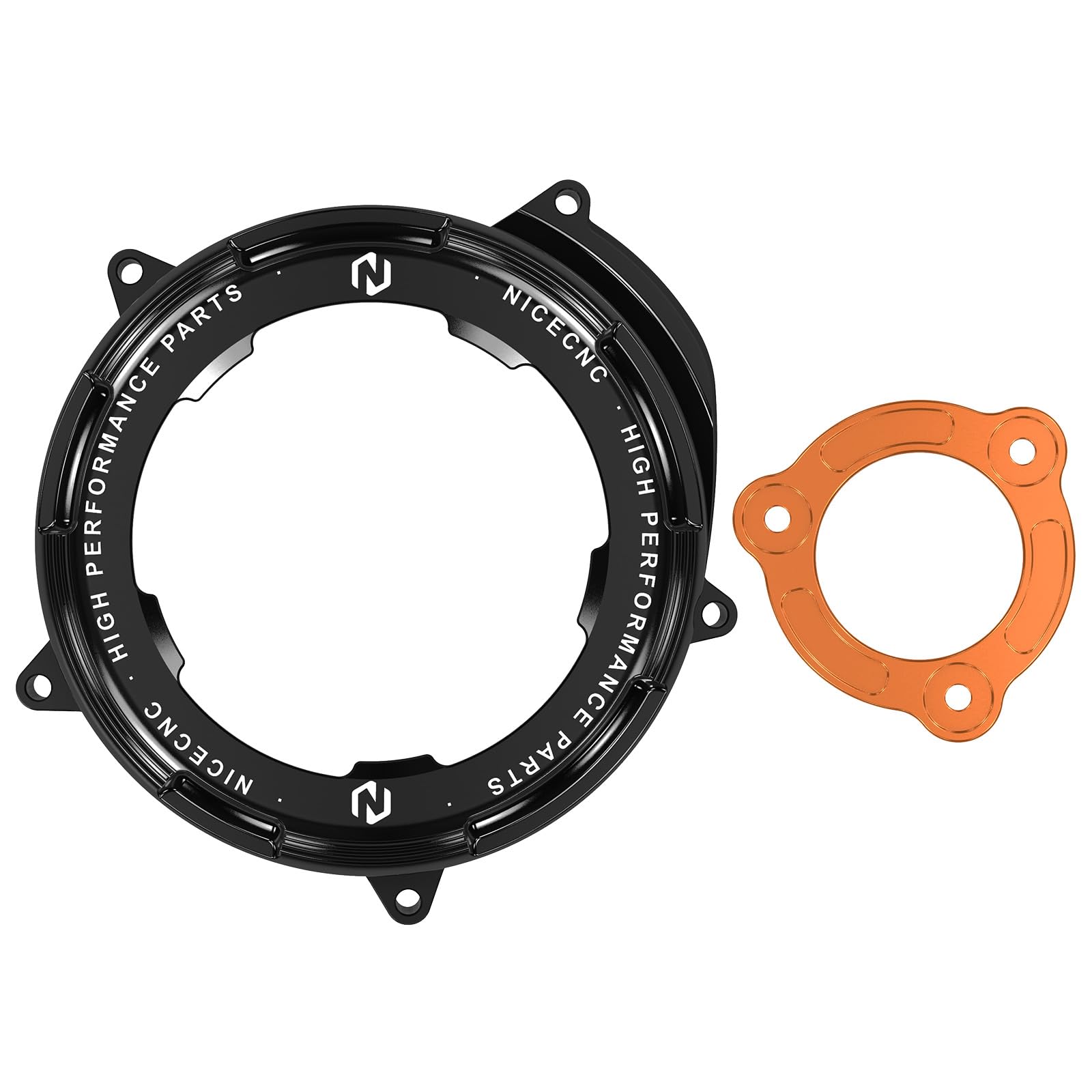 NICECNC Coperchio frizione nero trasparente e piastra di pressione compatibile with 1290 Duke R/GT 2014-2024, coperchio frizione motore trasparente compatibile with 1290 Super Adventure R/S 2017-2024,