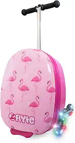 Flyte Mala de scooter dobrável para crianças, capa dura de 45 cm, com rodas, 2 em 1, capacidade de 25 litros
