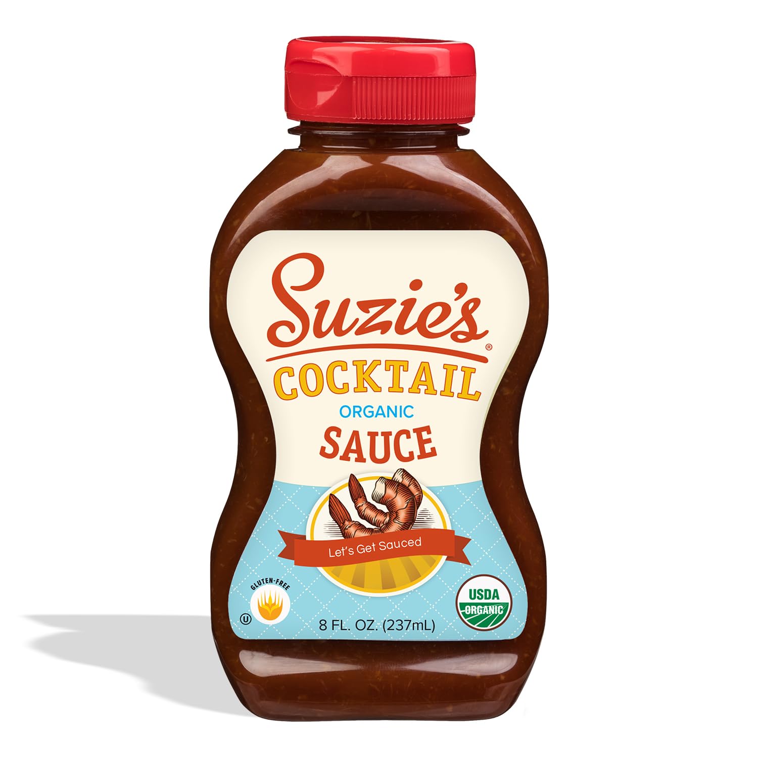 Suzie’s Organic Cocktail Sauce – 8 oz | USDA Organic, Non-GMO, Gluten-Free – Classic Zesty Seafood Sauce with Clean Ingredients – No High Fructose Corn Syrup or Artificial Preservatives