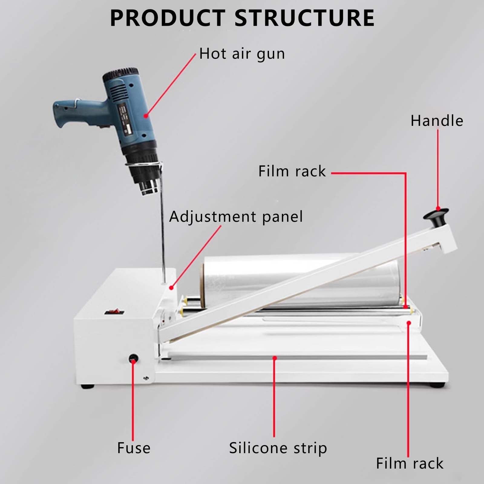 Macchina Termosigillatrice Professionale per Confezionamento Alimentare con Pellicola Termoretraibile per Una Sigillatura E Conservazione Sicure (30 Cm/11,8 Pollici)