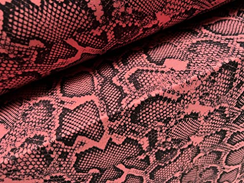 Scuba Crepe Stretch Spandex Jersey Tela por metro - Piel de serpiente Animal Print - Rosa y Negro
