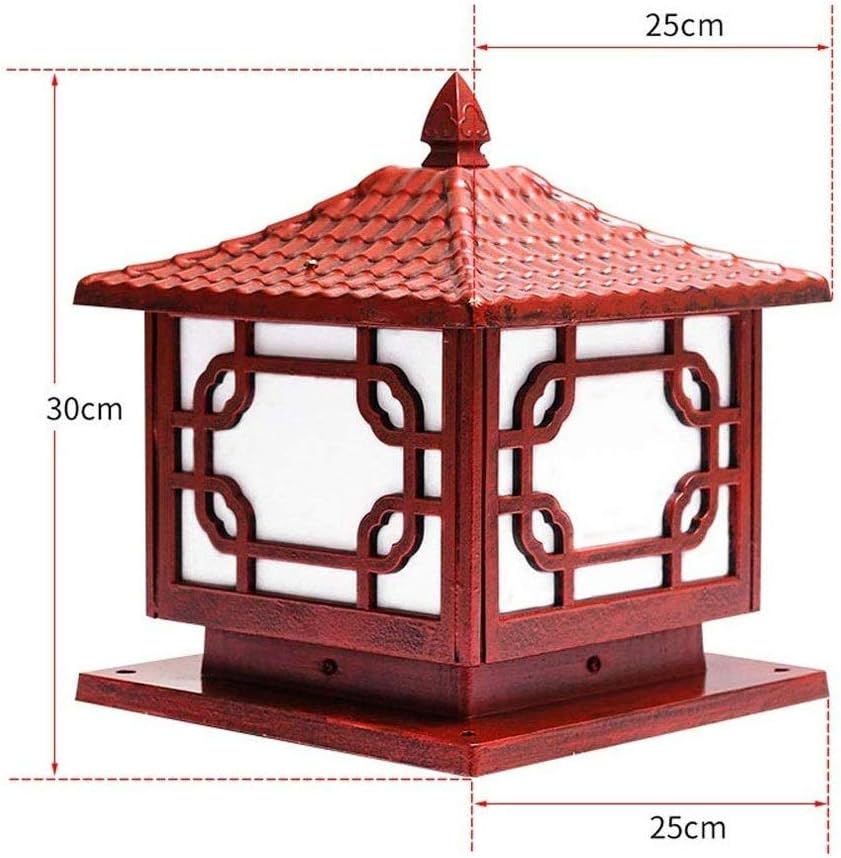 Vintage Garden Light Stigma Wall Lamp Outdoor Waterproof Column Head Lamp Villa Landscape Lamp Lawn Column Lamp Electrical Connection (Size : 3737cm) (25cm*25cm)