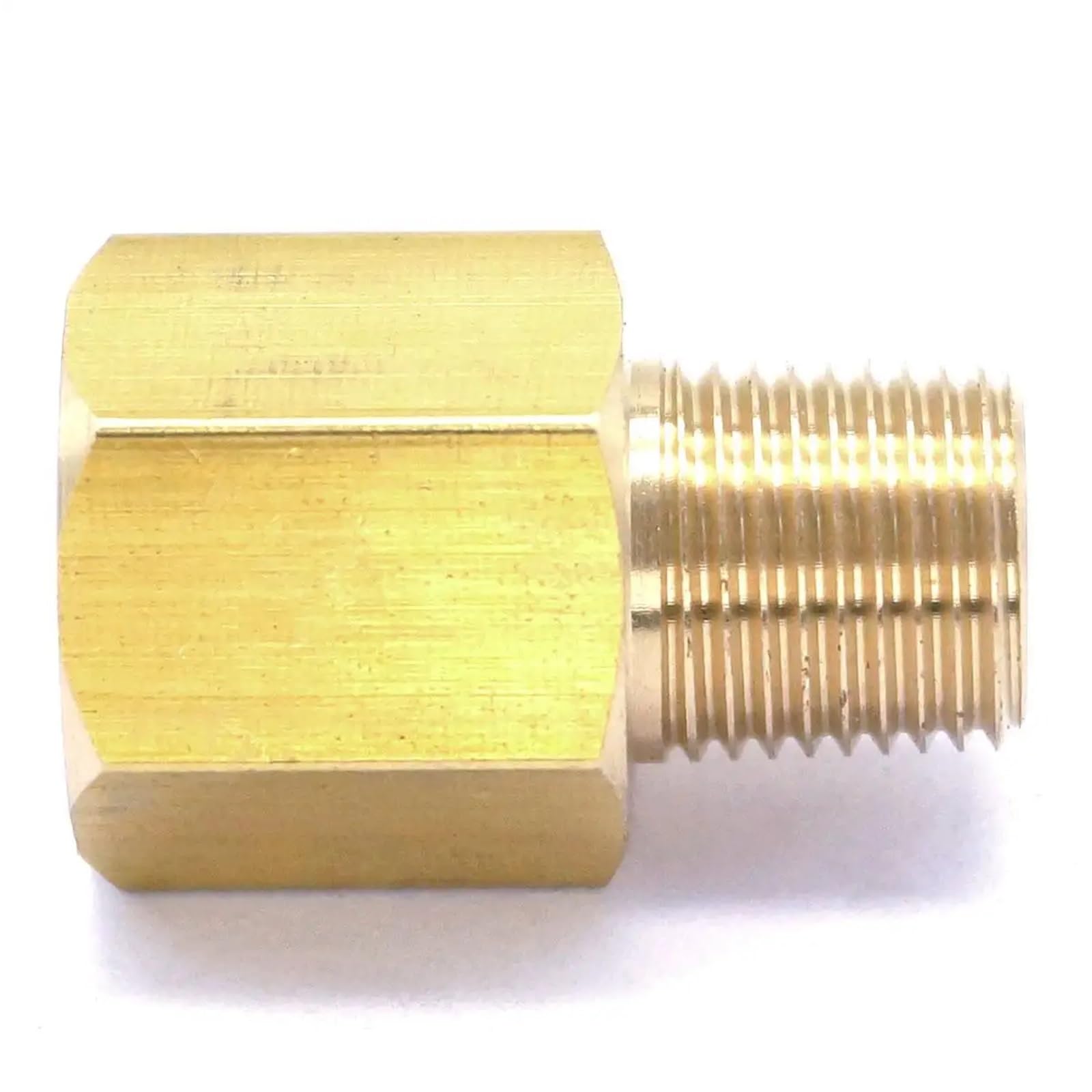 Connettore maschio BSPT da 1/8" x 1/8" NPT femmina, in ottone, per manometro, aria, gas, carburante, acqua, pressione 229 PSI
