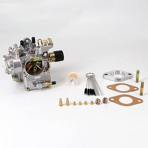 Miniatura 2 de KIPA Carburador para VW Beetles Super Beetles 1971-1979 motor de doble puerto de 1600 cc más grande de 1535in Carby Bore 12 V Choke eléctrico PICT-3