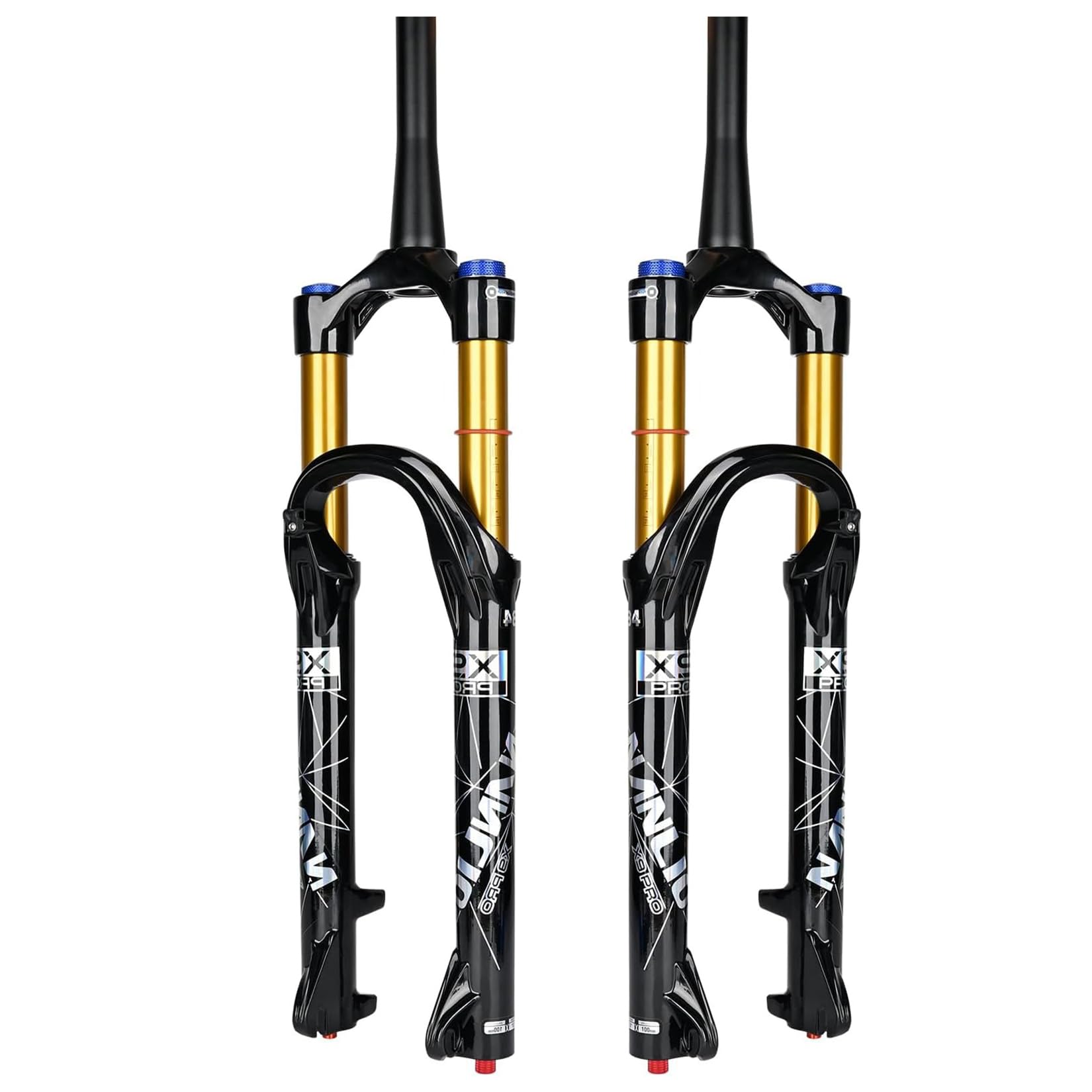 WIQUYBML Mountain Bike Fork Air Suspension Bicycle Front Fork, 26/27.5/29 Inches MTB Bicycles Cycles Forks Adjustable Damping Rebound, 140MM/160MM Travel