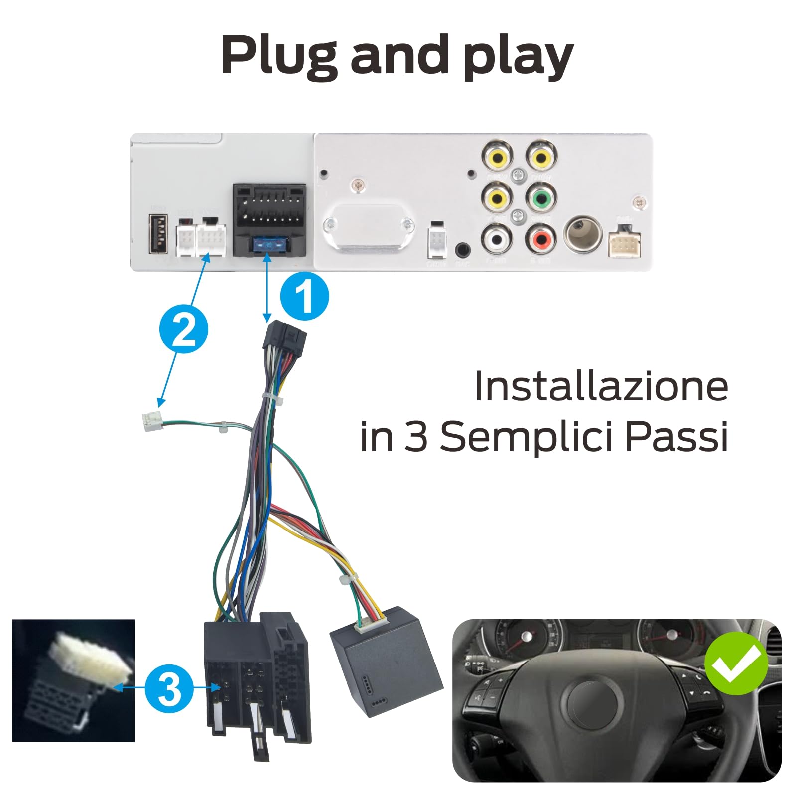 Autoradio Linux per Fiat Punto 10-16/Linea 12-15 | Bluetooth/CarPlay/Android Auto Wireless/FM/AM/RDS/USB HiFi 100W