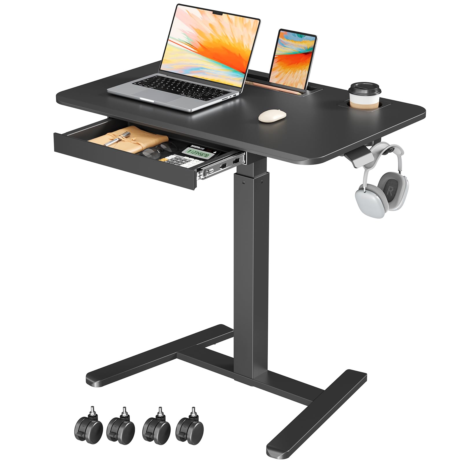 Photo 1 of JYLH JOYSEEKER 32" Mobile Desk with Drawer, Rolling Standing Desk on Wheels