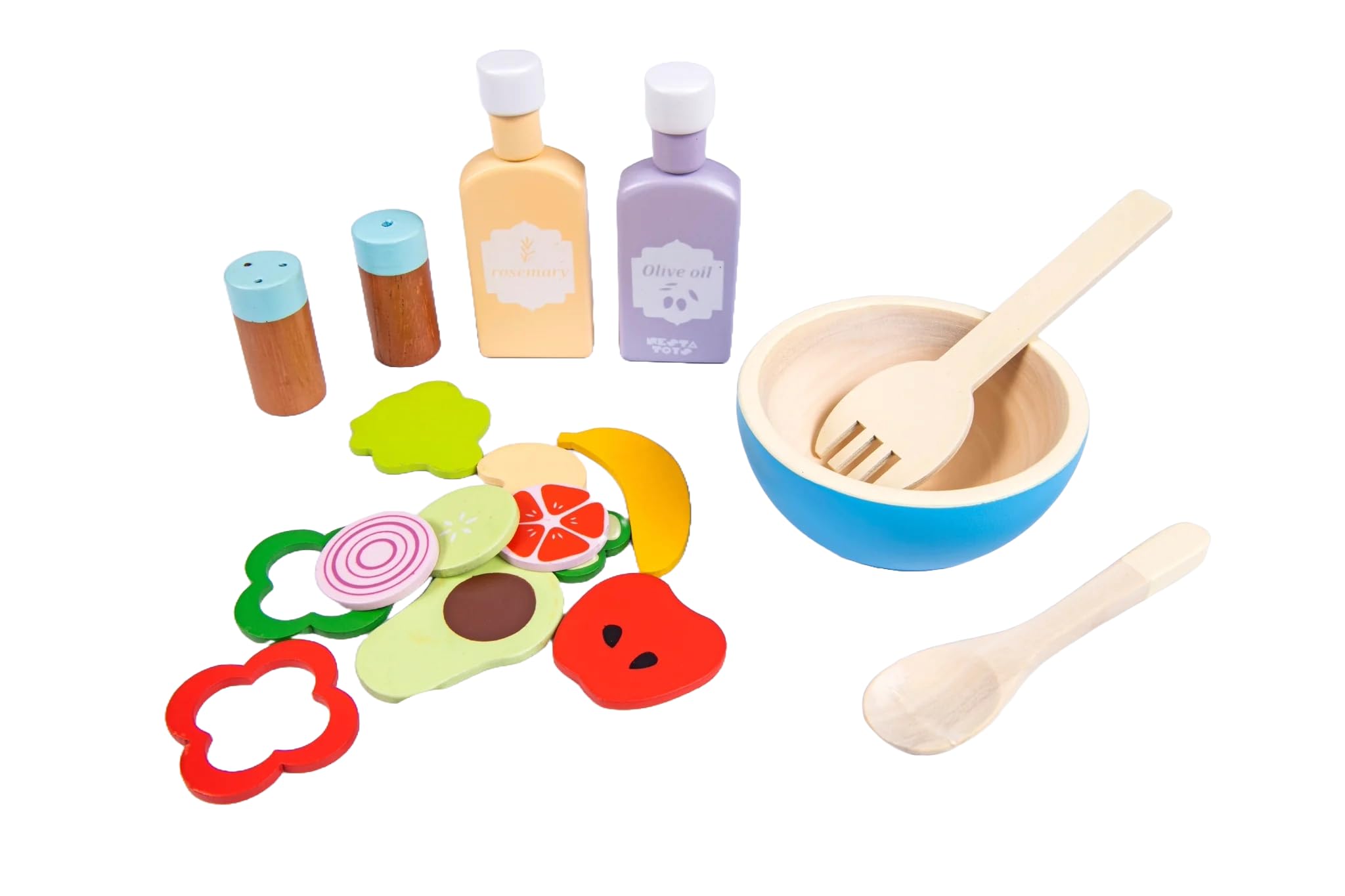NESTA TOYS Wooden Healthy Salad Playset - 19 Pieces Realistic Pretend Play Toys for Kids | Educational Toy for Toddler | Kids Birthday Gift (B0D7MDZDJW) Amazon Price History, Amazon Price Tracker