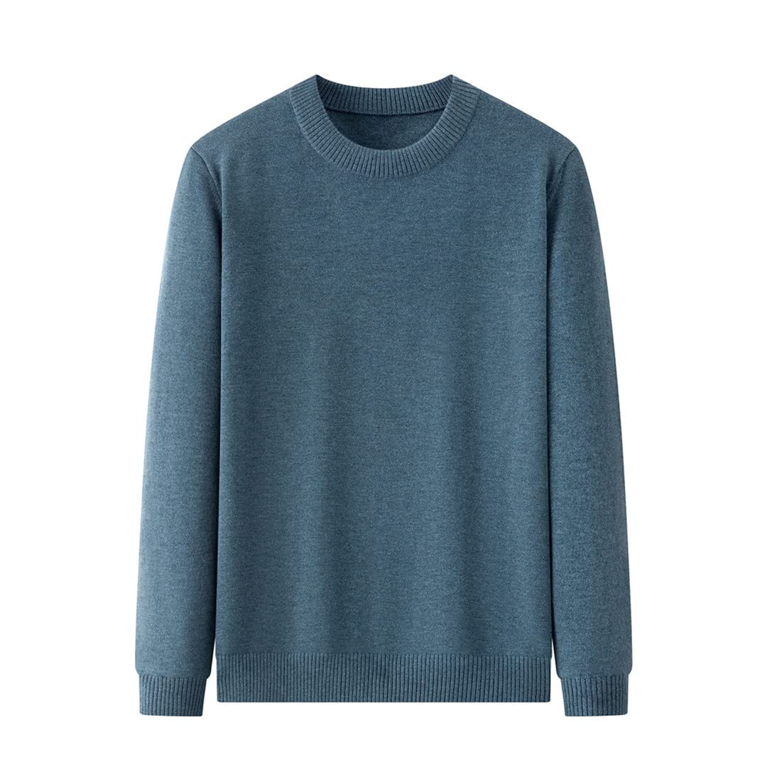 Suwequest Suéter de cuello redondo de los hombres Otoño Invierno suave cálido jersey de lana jersey de jersey