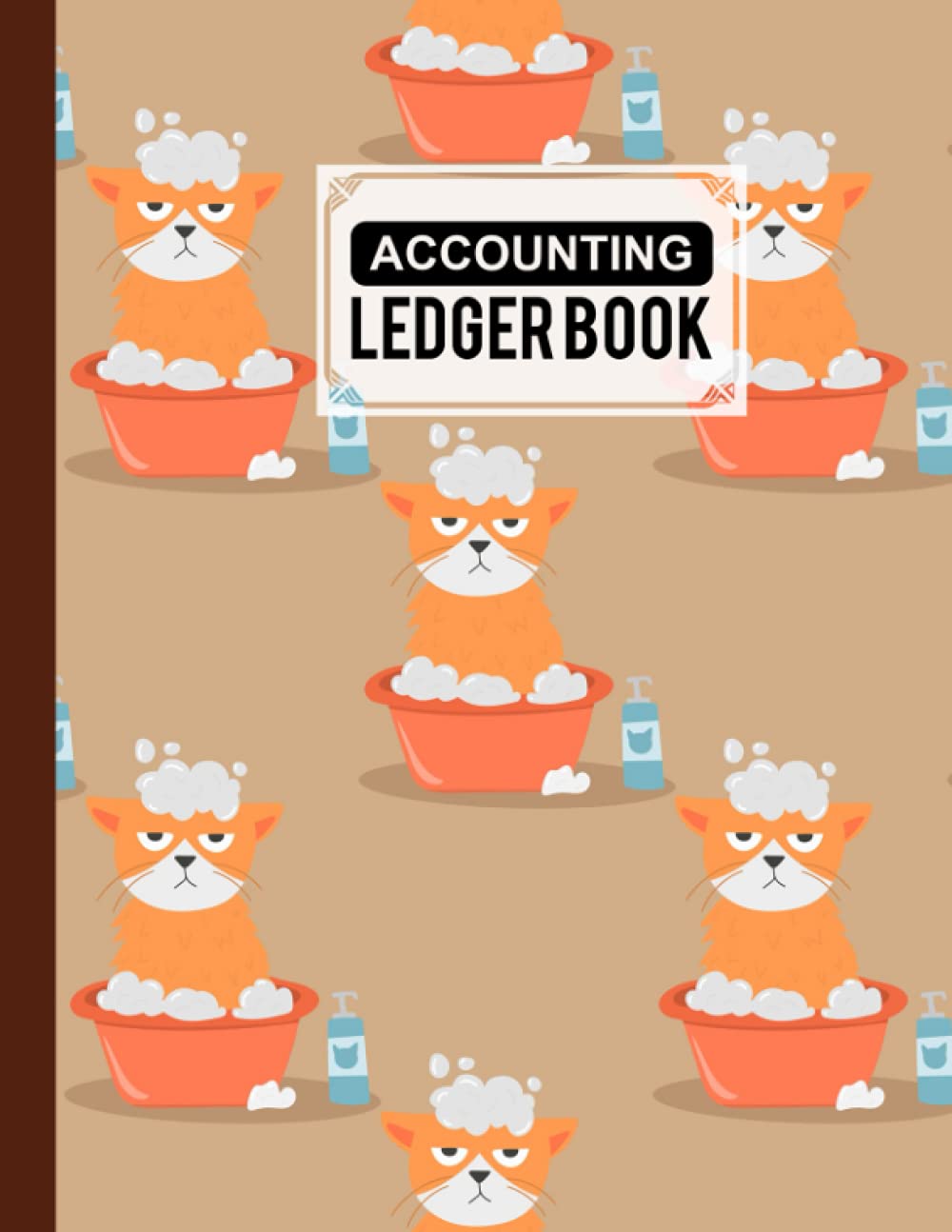Accounting Ledger Book: Cute Cat Accounting Ledger for Bookkeeping, 6 Column Account Record Journal / Notebook - Size 8.5" x 11" By Willi Ruf