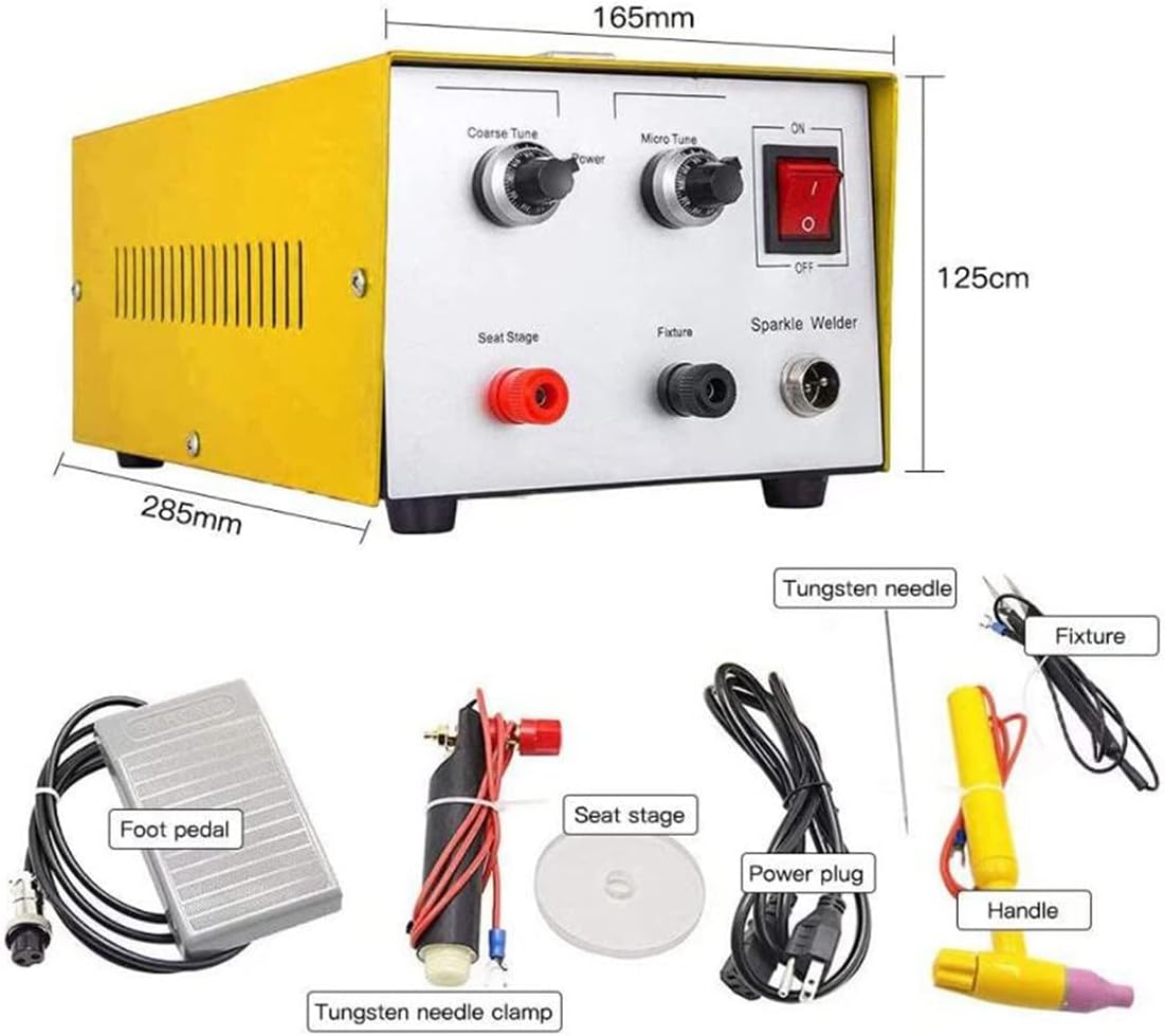 2 In1 Pulse Sparkle Spot Welder, Professional Jewelry Processing Machine, Spot Welding Equipment Tool for Necklace Bracelet, with Foot Pedal,30A-30A