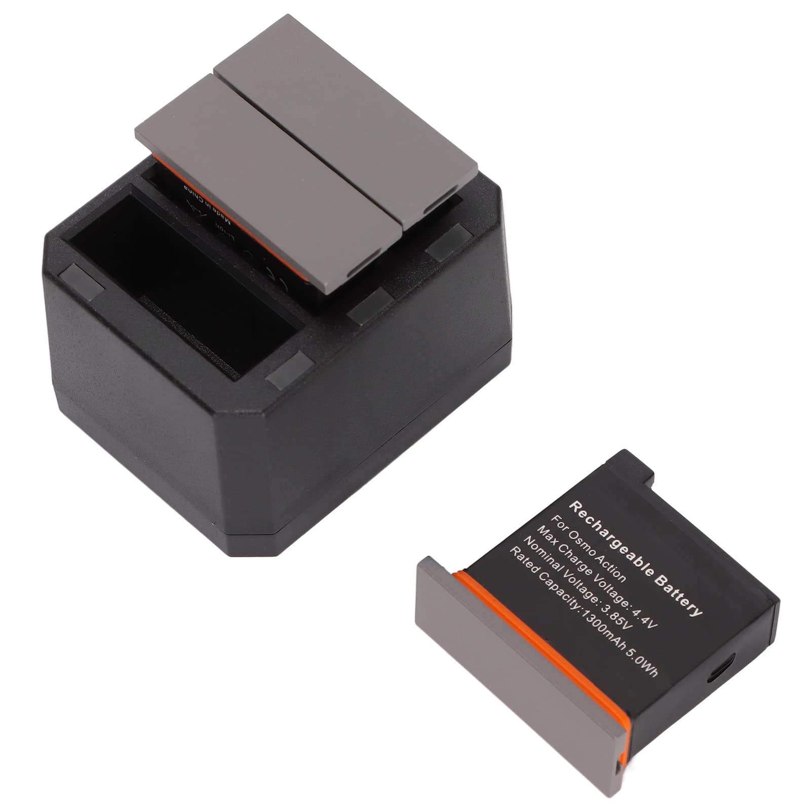 Haofy Caricatore Triple USB per la Fotocamera di Azione con Batterie da 1300 Pacchetti da 1300, Durata della Batteria, Indicatore a LED per gli Appassionati di Esterni