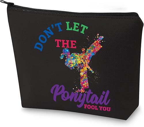 WZMPA Karate Girl - Bolsa de maquillaje para cosméticos, regalo para amantes del karate, Dont Let The Tail Fool You Martial Arts - Bolsa con