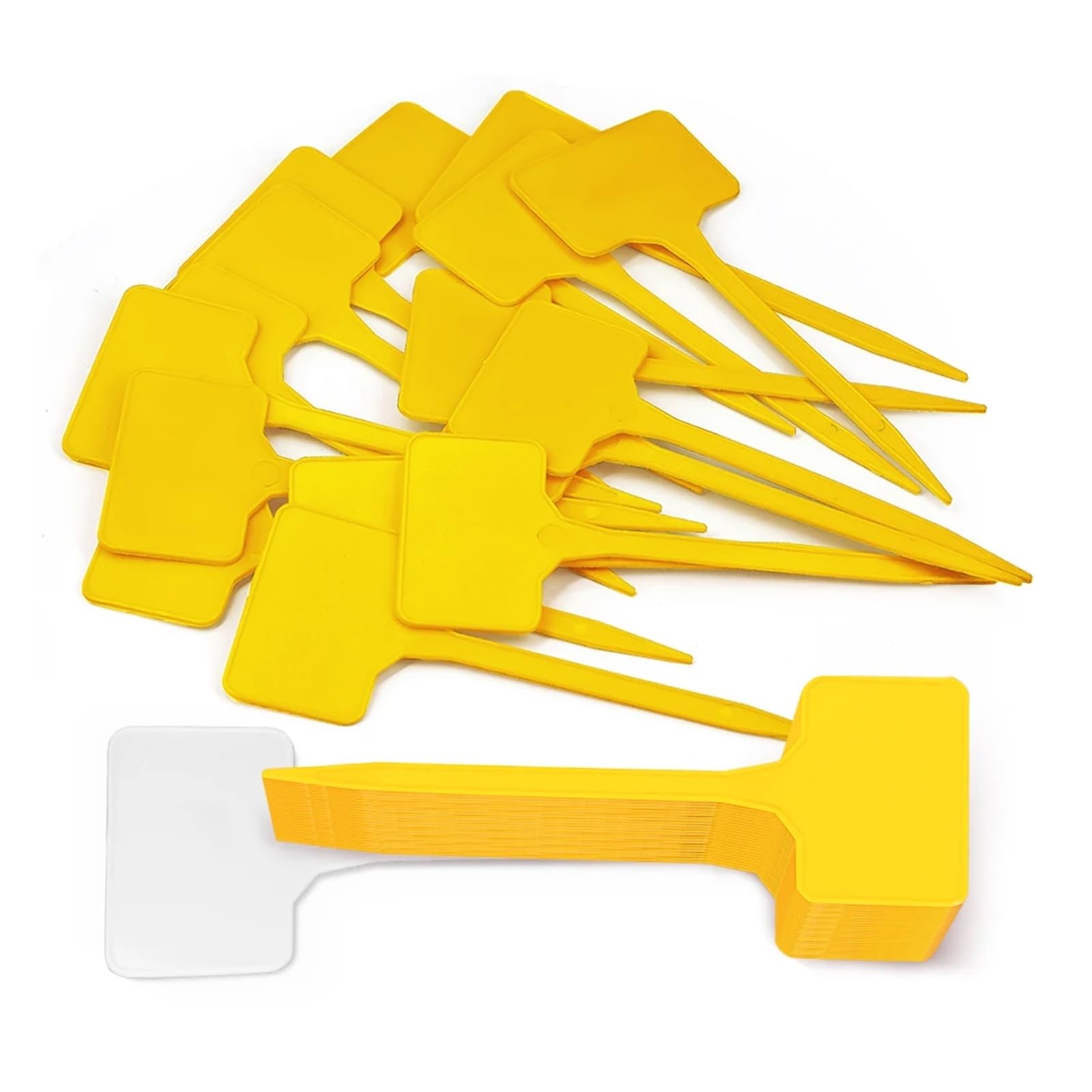 Etykiety roślin ogrodowych Plastikowe etykiety na rośliny w kształcie litery T wielokolorowe 14,7x5,5 cm 50/100 szt.(White,100PCS-14.7X5.5CM)