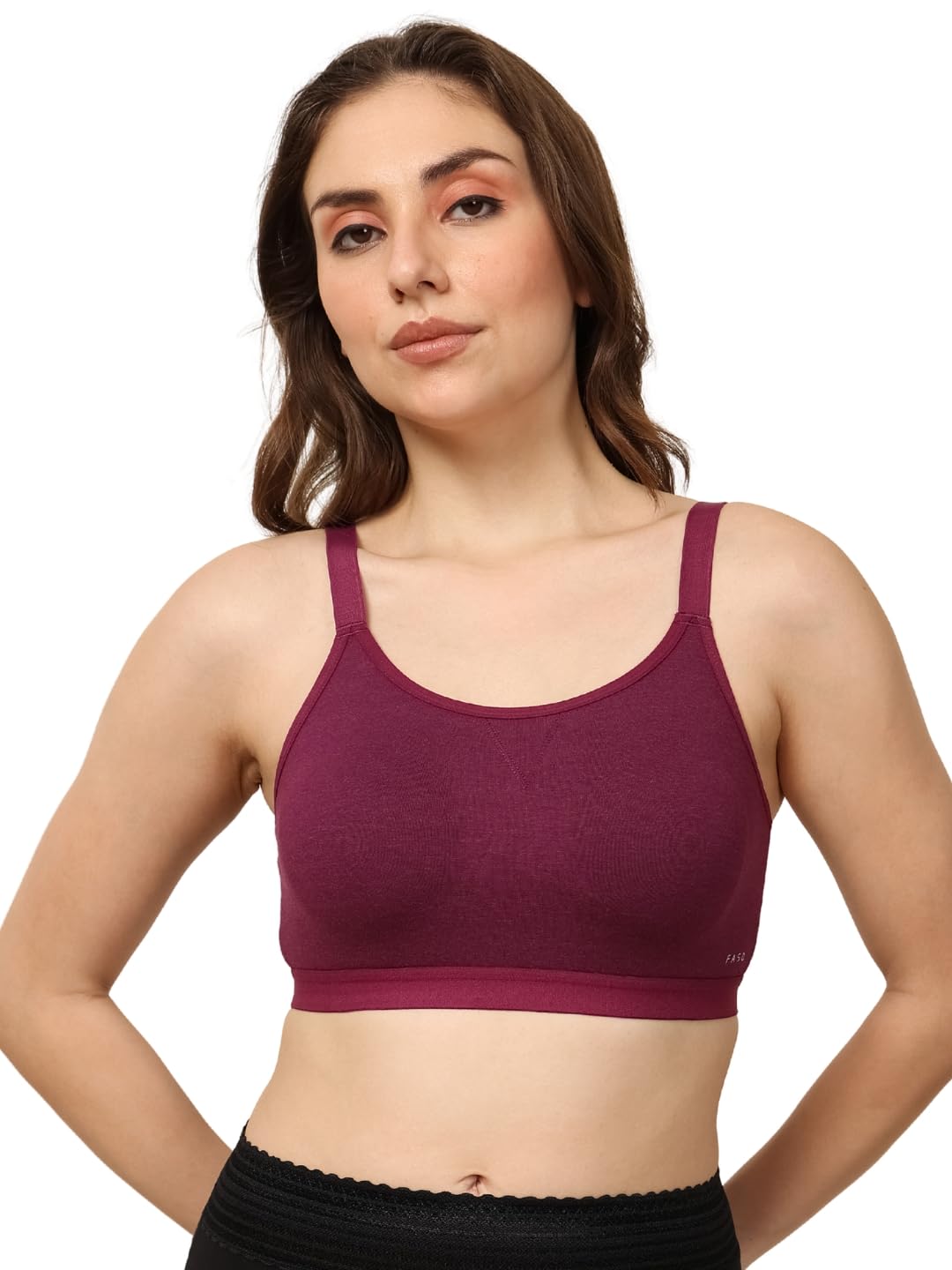 f a s o Sports Bra for Women, Combed Cotton & Lycra, Quick Dry, Double Layer Cup, 4-Way Stretch, Shape Retention, High Support Gym Bra, Yoga, Running, Training-picture-20