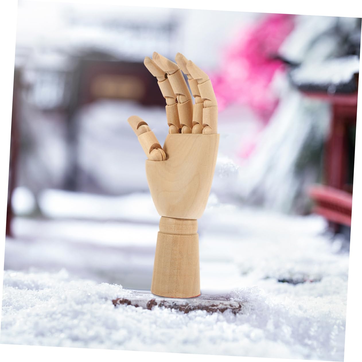 Cabilock 2 Piezas Maniquí Articulado de Madera con Dedos Flexibles para Dibujo y Escultura de Mano Izquierda para Práctica y Decoración Casa y Oficina