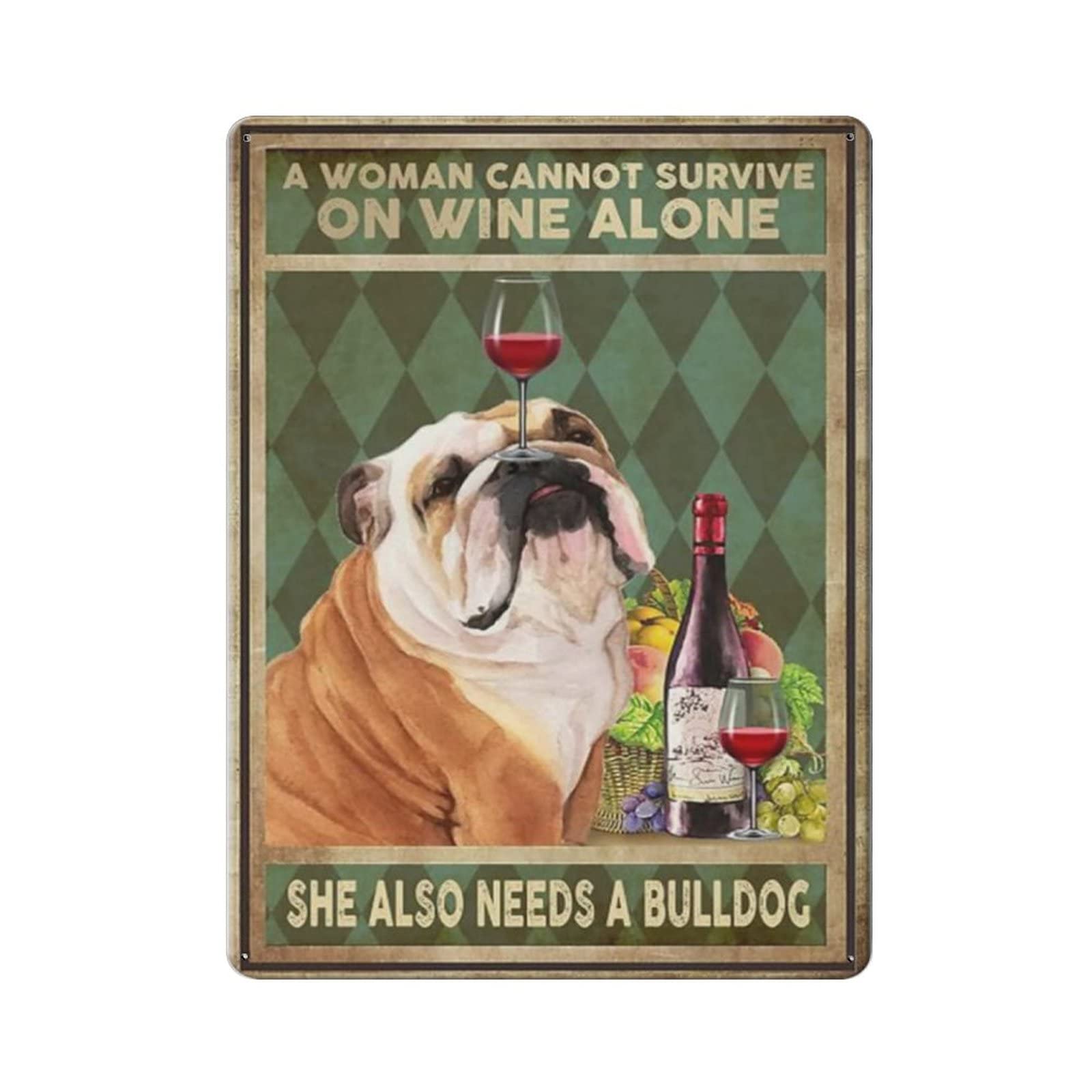 AOOEDM A Woman Cannot Survive On Wine Alone Vintage Metal Tin Sign for Home Coffee Shop Office Wall Art Metal Poster Garage Decor Man Cave Sign Inspirational Quote Wall Decor