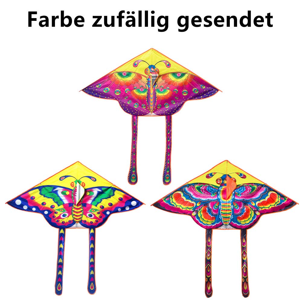 Butterfly Flying Kite Butterfly Triangle Kite Colorful Butterfly Kite Toy Outdoor Sports Butterfly Flying Kite with 15M Kite String Games Supplies for Kids Play Game Recreation Toy Outdoor Fun Sports