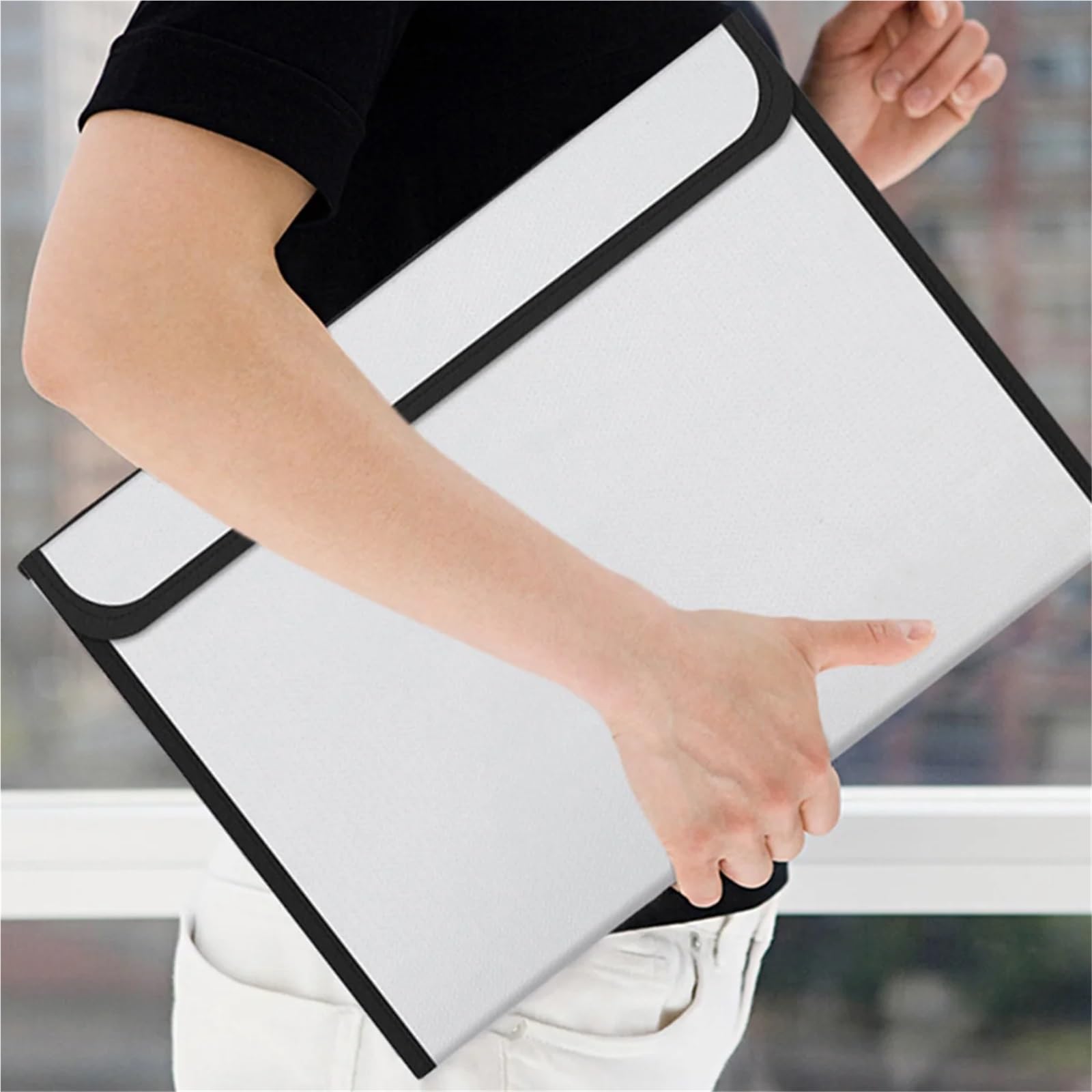 Borsa portadocumenti di sicurezza ignifuga e impermeabile da 2 pezzi, grande capacità, design a doppio strato, borsa portadocumenti di sicurezza for ufficio ignifuga per Documenti Passaporto