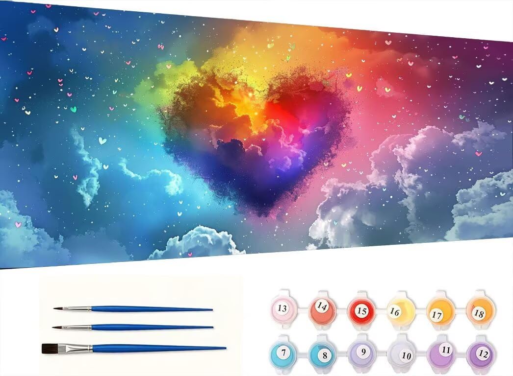 Pintar por Numeros Adultos, Amor De Color, 70x90cm 7JGWX-29
