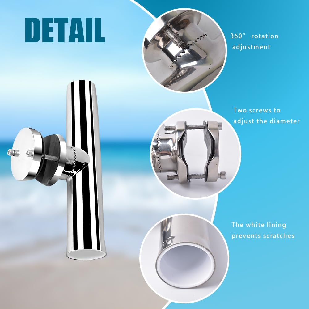 Amazon.co.jp: mojiate ステンレススチール製釣り竿ホルダー チューブ