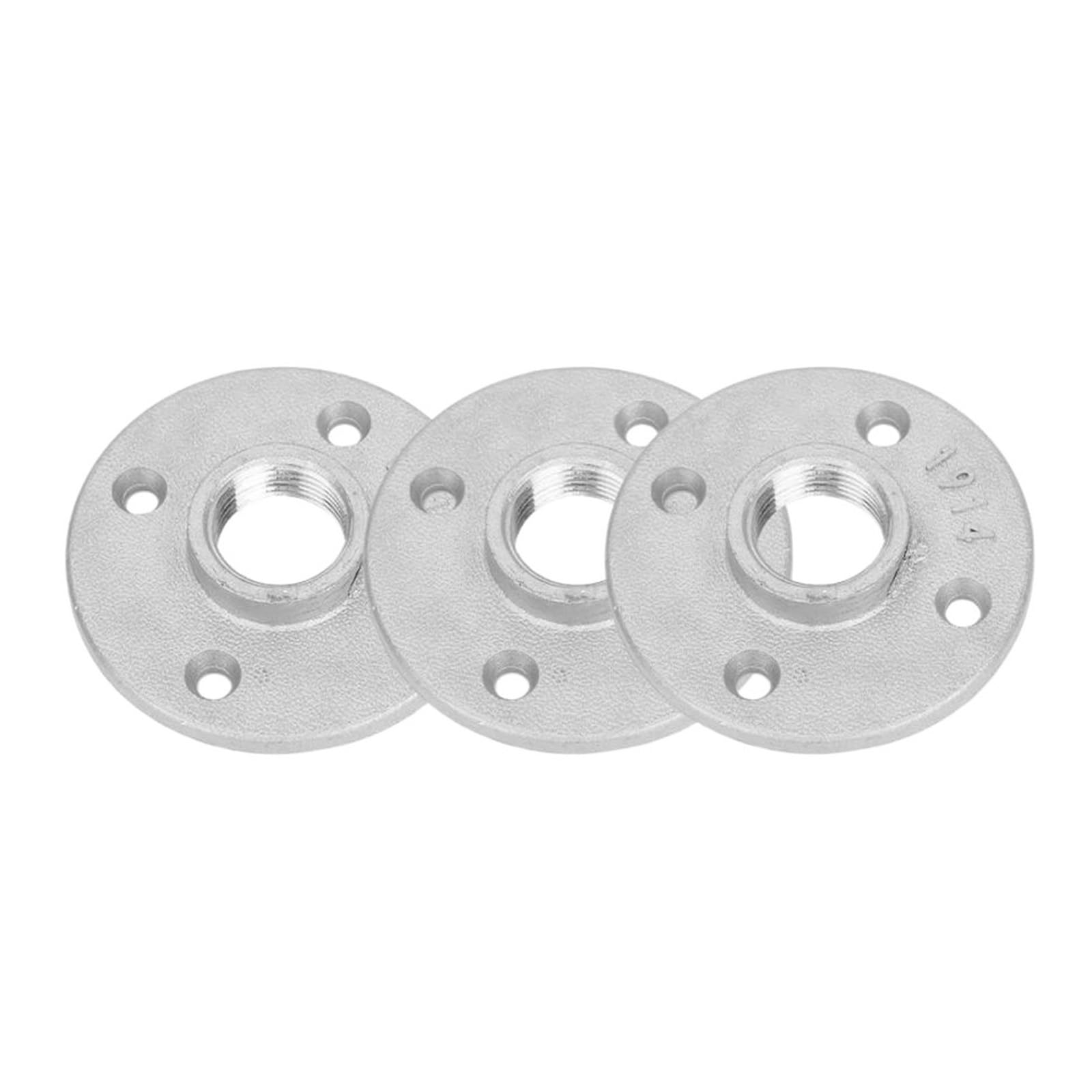 Ozliyy Silver 10Pcs Iron Cast Flange Flanges Dn20 4 Holes Base Hardware Tool 3/4 British Screw Thread Pipe Fittings