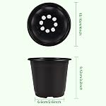 Augshy 150 Pcs 4" Black Plastic Plants Nursery Pot, Seed Starting Pots