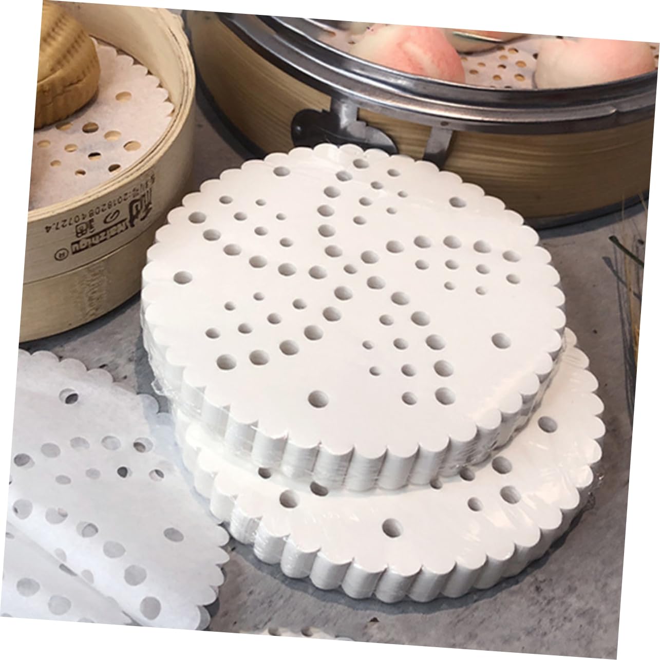 CIYODO Oil Absorbing Paper Pads 500pcs Non-stick Parchment Paper for Baking Steaming Air Frying