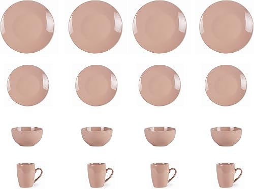 Miniatura 4 de Juego de vajilla de cerámica Color Wave (juego de 16 piezas, color beige)