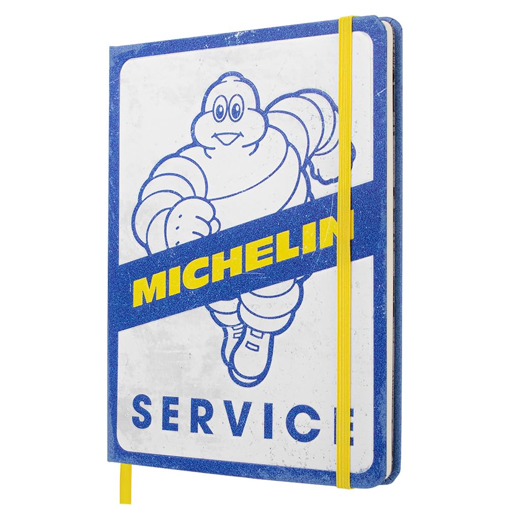 Nostalgic-Art Michelin Retro A5 Notebook - Service - Gift Idea for Motor Fans Original Licensed Product (OLP), Bullet Journal Dotted, Vintage Design, Tyre Decoration