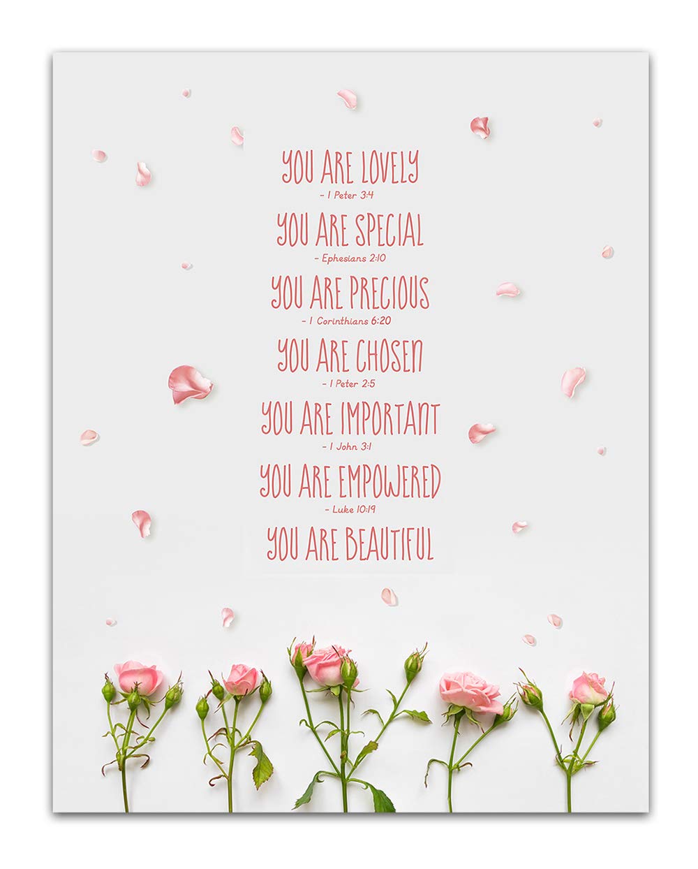 Amazon.com: You Are Lovely, Special, Precious Christian Bible Quote Wall  Art - Unframed 11 x 14 Inspirational Pink Rose Flower Petals Photographic  Print - Makes a Great Gift for Family and Friends