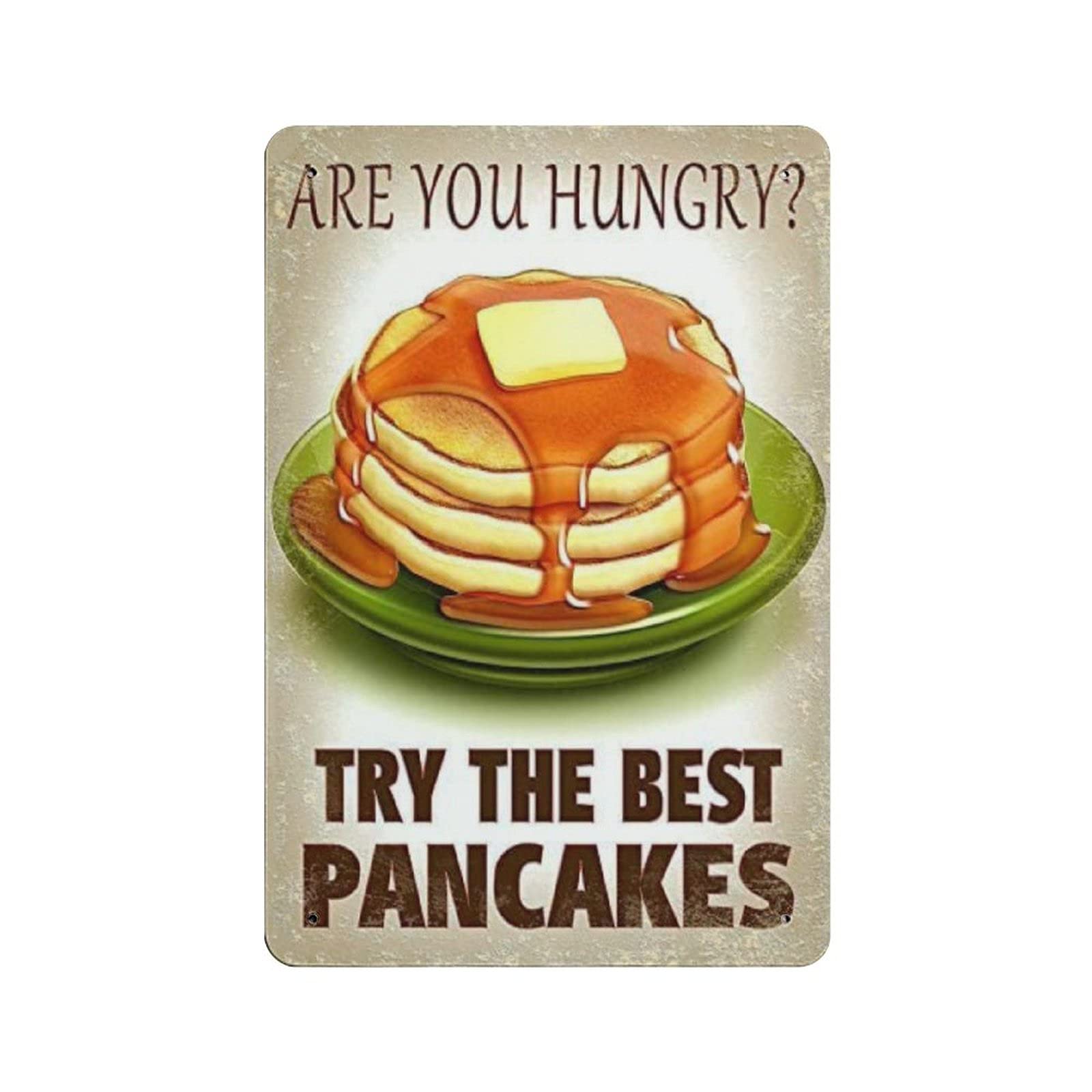 Pancake Breakfast Metal Signs, Fun Poster For Bar Kitchen Cafe Farmhouse Wall Decor 12x8 Inch