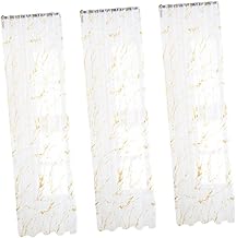 Garneck 3 Peças Cortinas Transparentes Para Decoração De Casa Persianas Transparentes Cortinas Transparentes Haste Sombreamento Voile Cortina Floral Meio Sombreamento Tule Triagem De