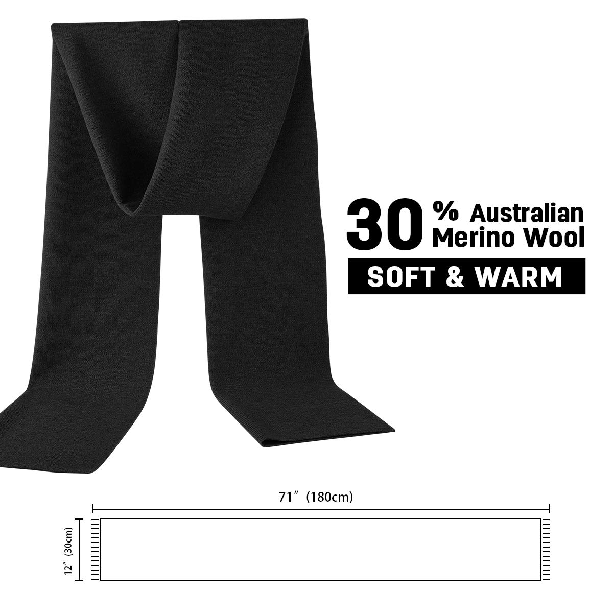 Schal Herren,30% Merinowolle Herrenschal Winter,Weiche Warm Kaschmir Schal in 4 Farbe