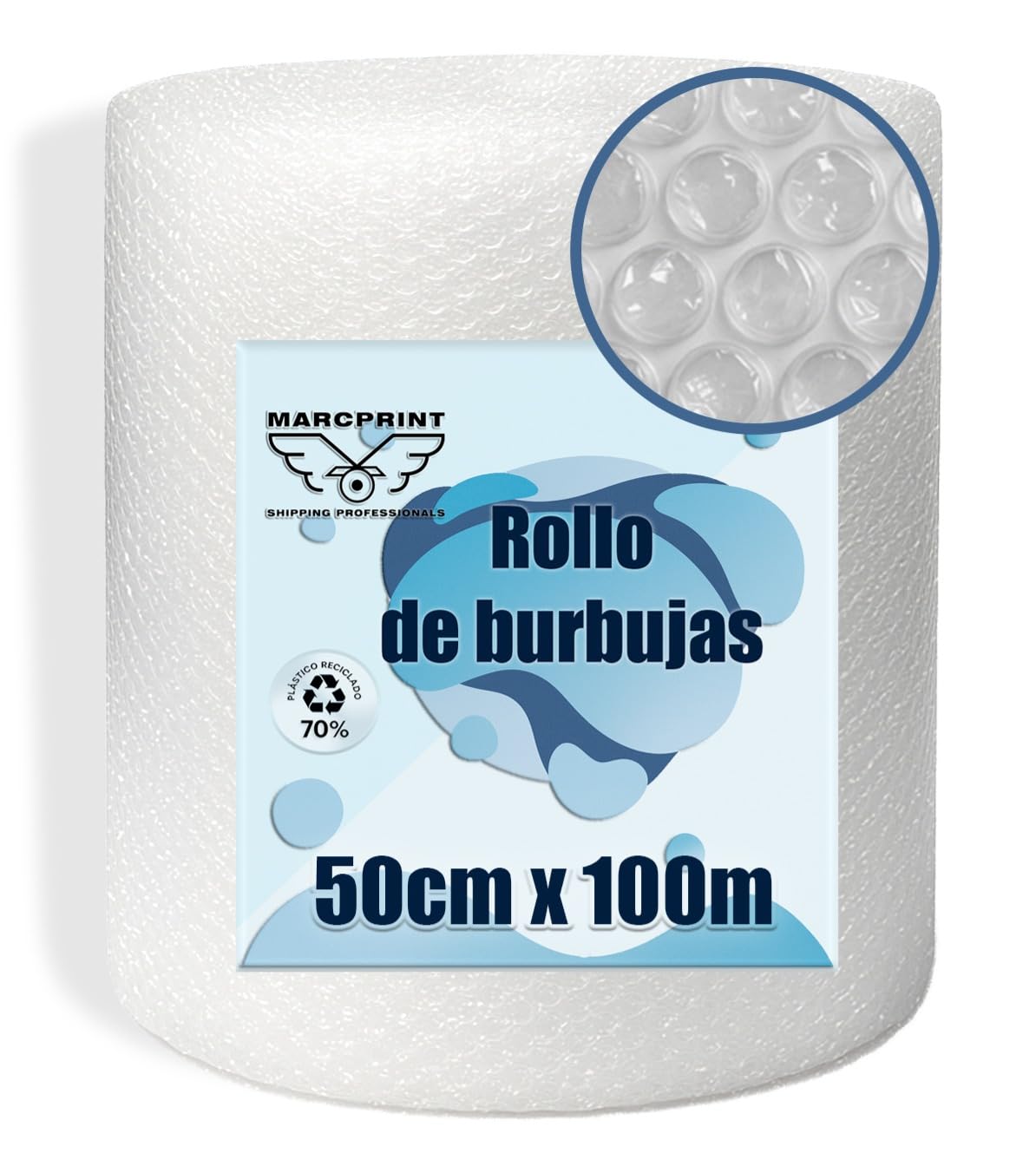 Rollo Burbujas Embalaje 50 cm Ancho x 100 m Longitud - Papel Burbujas Embalaje Perfecto para Mudanza, Envíos - Transparente